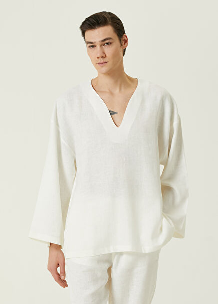 White Linen T-Shirt