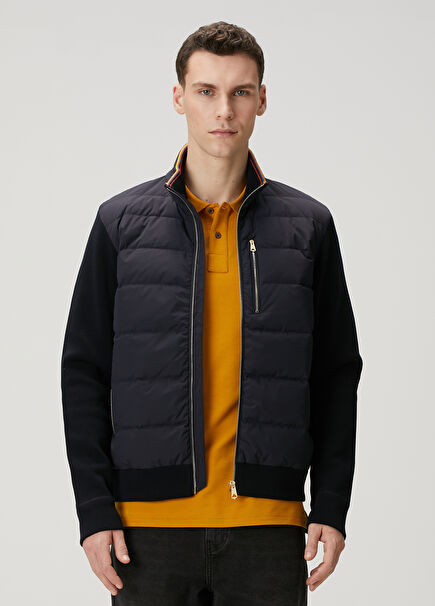 Navy Blue Quilted Coat