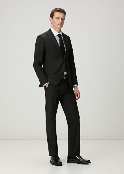 Black Wool Blend Suit