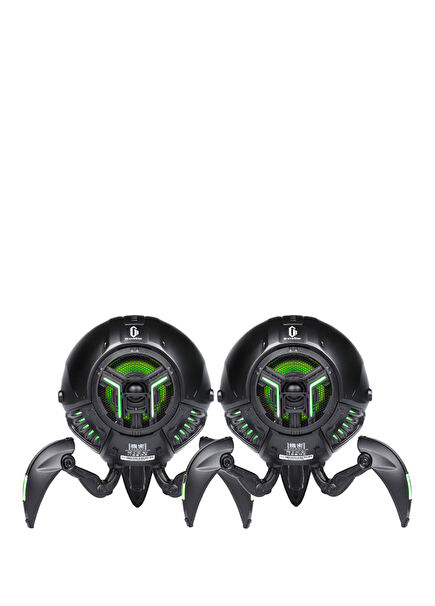 Mars Pro 20W Bluetooth Hoparlör RGB Işıklı Siyah 2'li Taşınabilir Stereo Ses Bombası