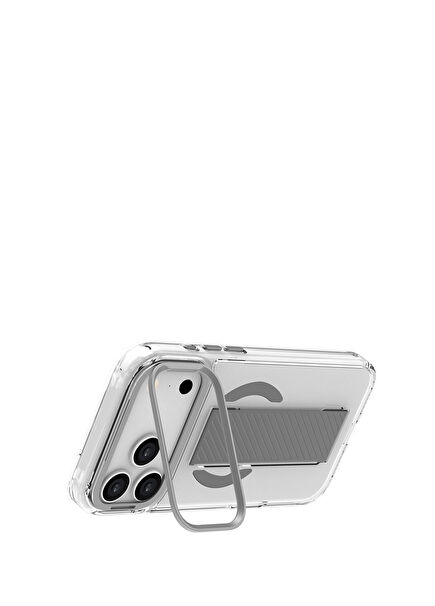iPhone 17 Pro Max Metal Stand Grip MagSafe Uyumlu Telefon Kılıfı