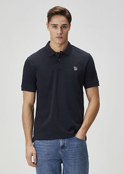 Lacivert Polo Yaka Organik Pamuk T-shirt