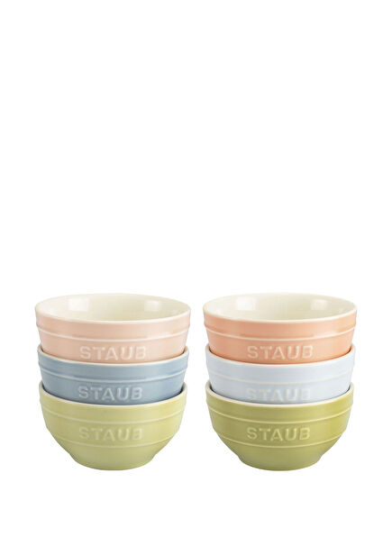 Macaron Ceramic 6 piece Bowl Set
