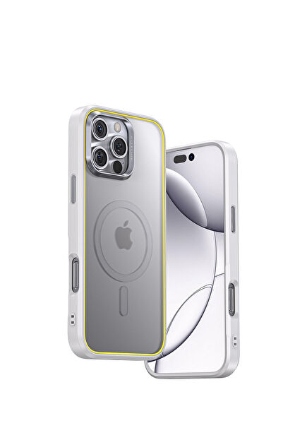 The Future iPhone 16 Pro Max Magsafe Uyumlu Beyaz Telefon Kılıfı