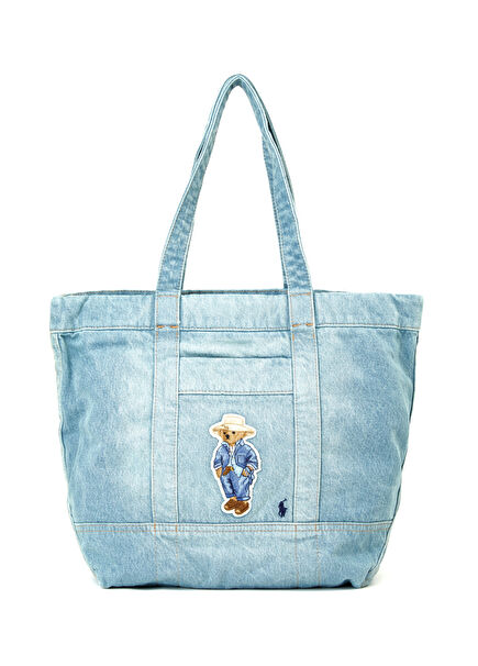 Blue Womens Denim Shopping Bag