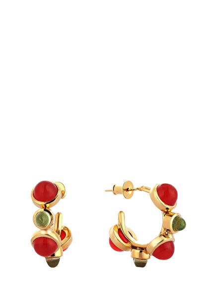 Aegean Islands Altın Kaplama Küpe