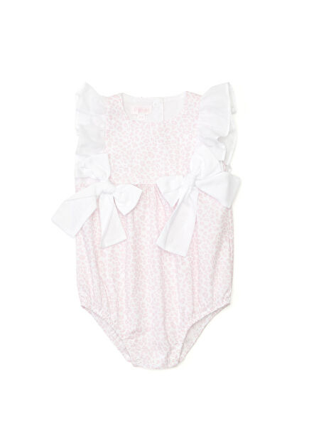 Pembe Leopar Baskılı Kız Bebek Tulum