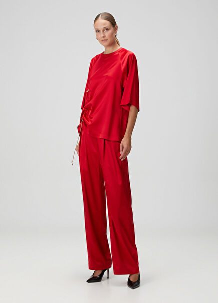 Gia Red Satin Pants