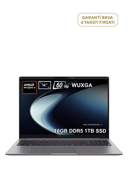 ExpertBook P3 AMD Ryzen Al 5-330 16GB RAM DDR5 1TB SSD 14" WUXGA 60Hz IPS-Level FreeDos Laptop PM3406CKA-R516512G0Dv1