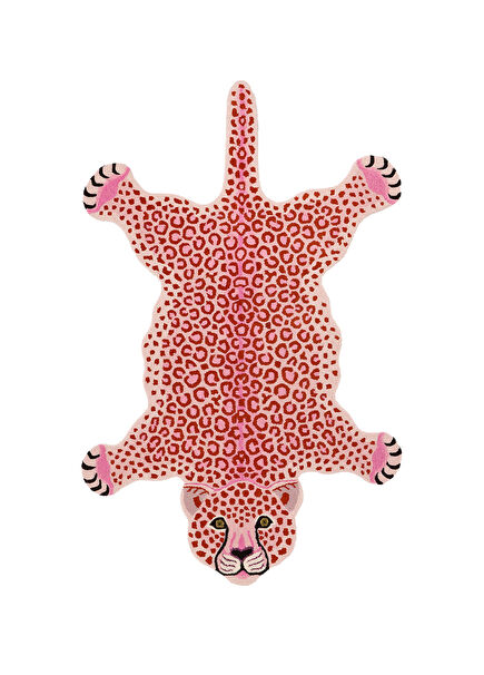Extra Oversized Carpet with Pink Leopard Figure