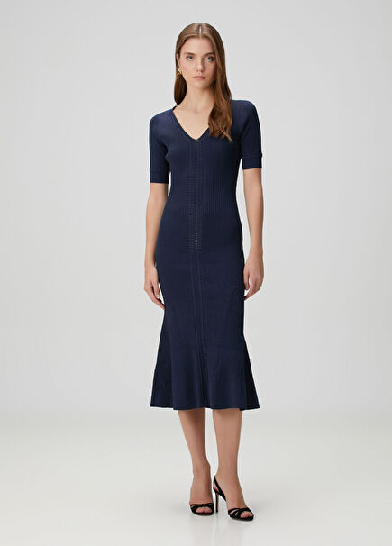 Aria Navy Midi Cocktail Dress