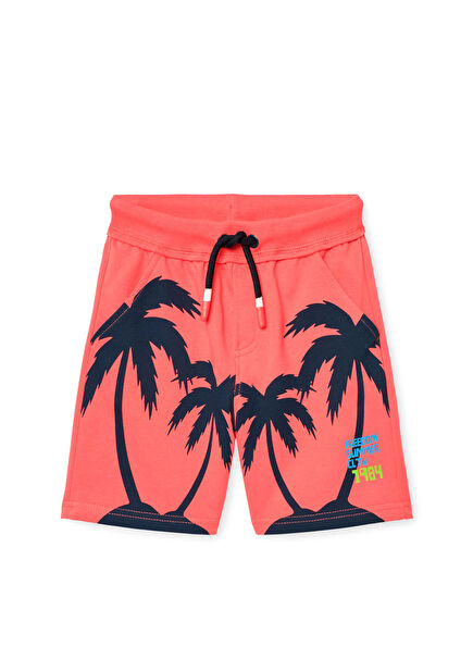 Baskılı Kırmızı Erkek Çocuk Şort