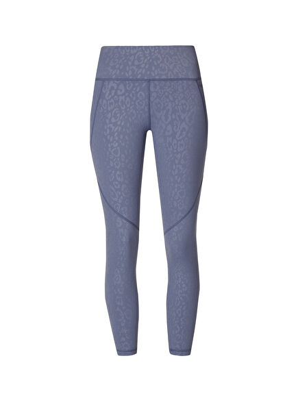 Power 7/8 Emboss Workout Legging Mavi Kadın Spor Tayt