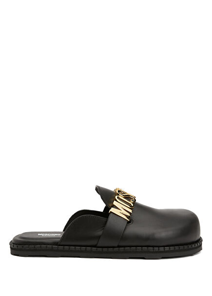Black Women's Leather Slippers