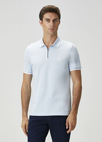 Açık Mavi Beyaz Polo T-shirt