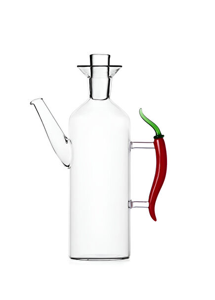 Glass Oil Bottle with Hot Pepper Figure