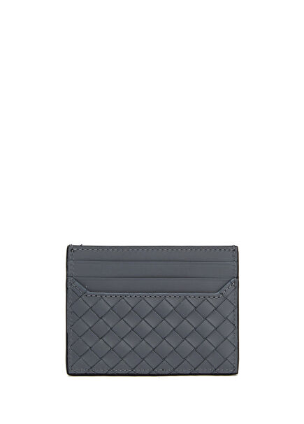 Black Grey Men's Leather Card Holder