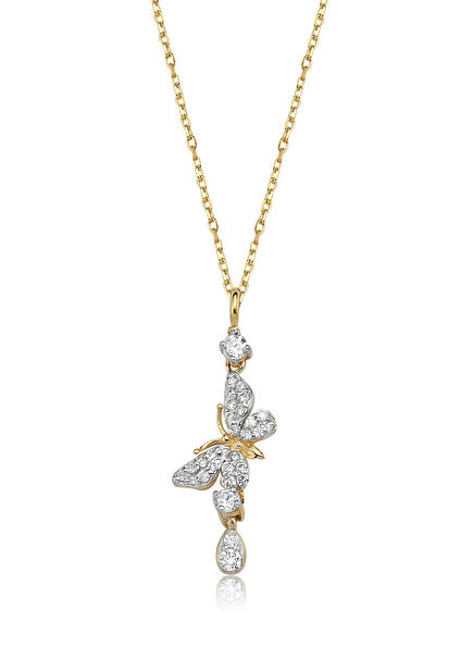 Flutter Butterfly Kadın Altın Kolye