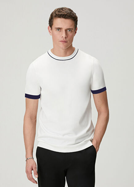 Off-White Goose Jacquard Short-Sleeved Sweater