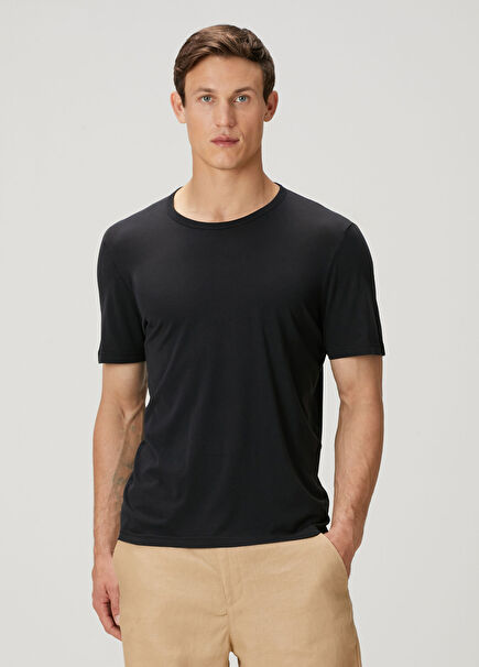 Regular Fit Black Basic T-Shirt