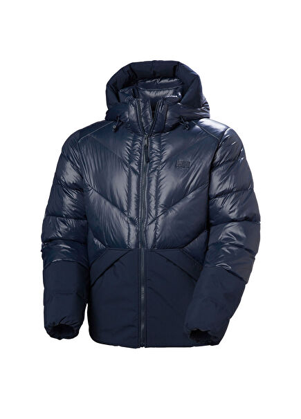 Village Down Navy Men's Hooded Sports Coat