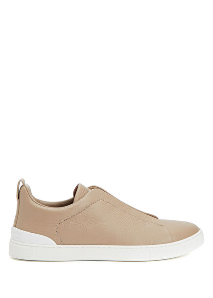 Triple Stitch Kahverengi Erkek Deri Sneaker