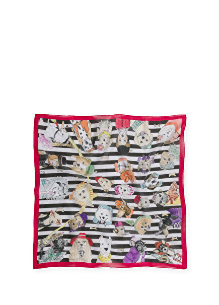 Woof Woof Patterned Cotton Women's Scarf