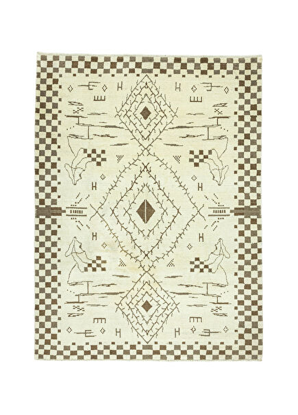 Jadida Ethnic Patterned Moroccan Hand Woven Carpet 240x286 cm