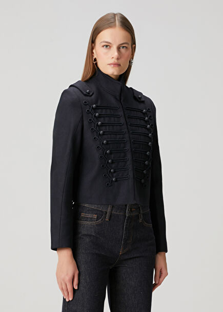 Rummy Navy Blue Wool Jacket