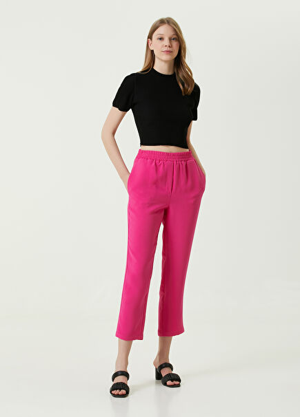 Fuşya Beli Lastikli Pijama Pantolon