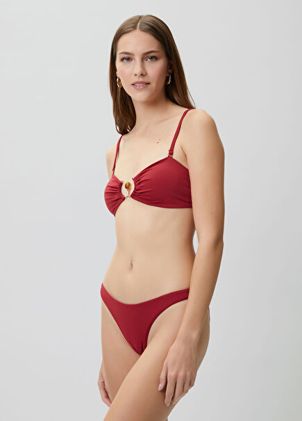 Tile c metal buckle bikini top