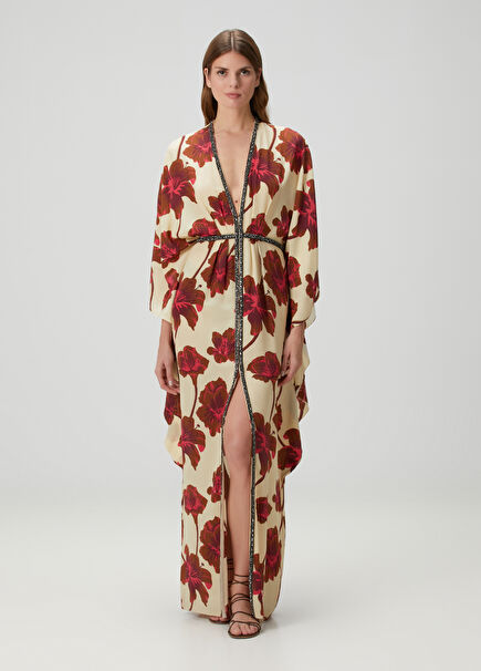 Hear The Wind Kırmızı Çiçekli İpek Tunik