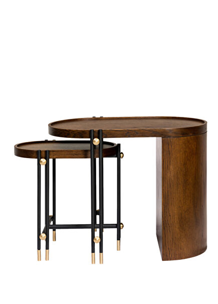 Simon Brown Walnut Double Side Table