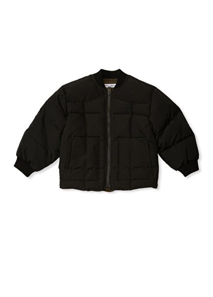 Black Quilted Boys Jacket