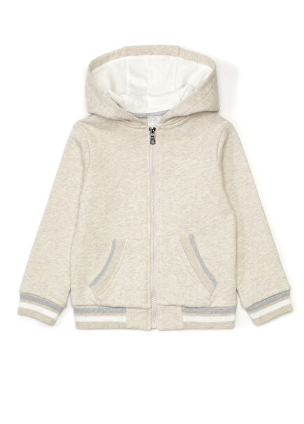 Beige Hooded Boys Sweatshirt
