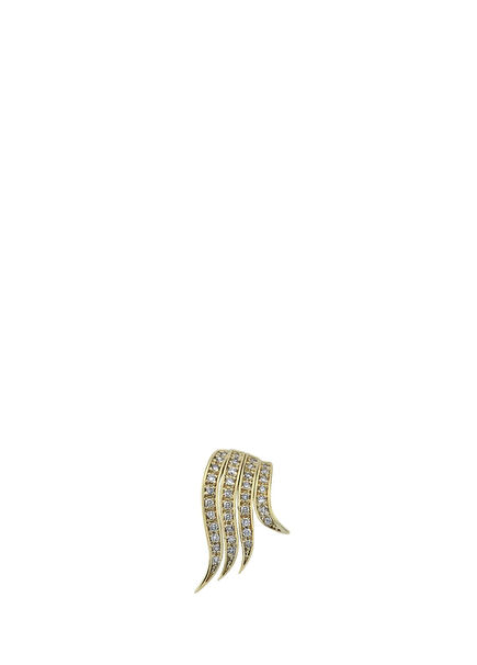 Angel Wing 14K Gold Women's Earrings with Diamonds