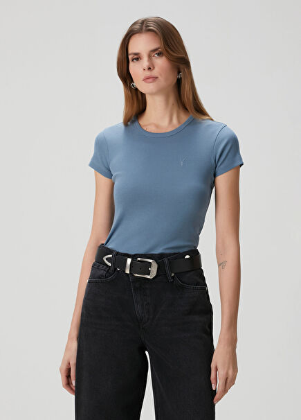 Stevie Ramskull Açık Mavi Organik Pamuk T-shirt