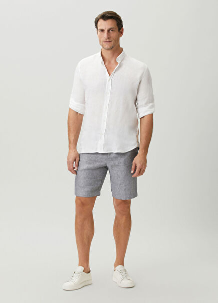 Indigo Linen Bermuda