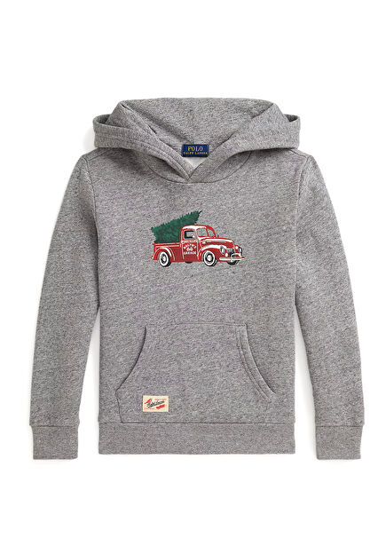 Gri Kapüşonlu Erkek Çocuk Sweatshirt
