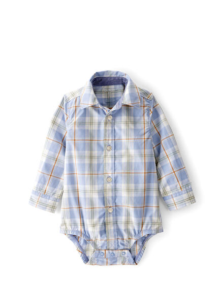 Blue Button Baby Boy Shirt Body
