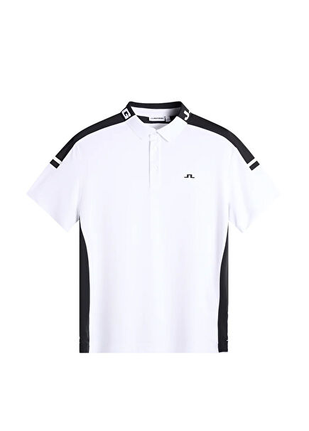 Bo White Polo Collar Short Sleeve Men's T-Shirt