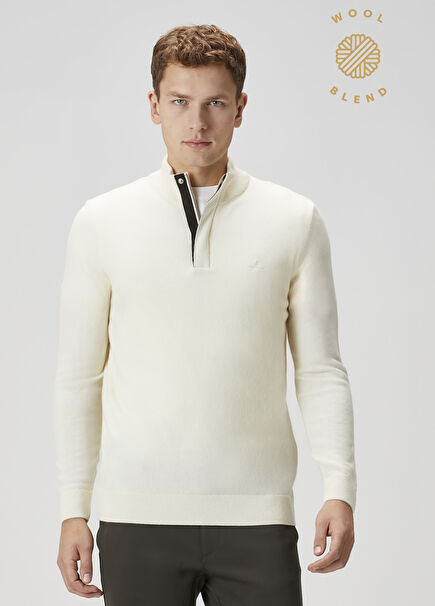 Off-White Cashmere Blend Wool Sweater