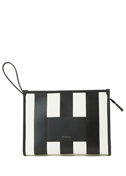 Black White Women's Canvas Hand Portfolio