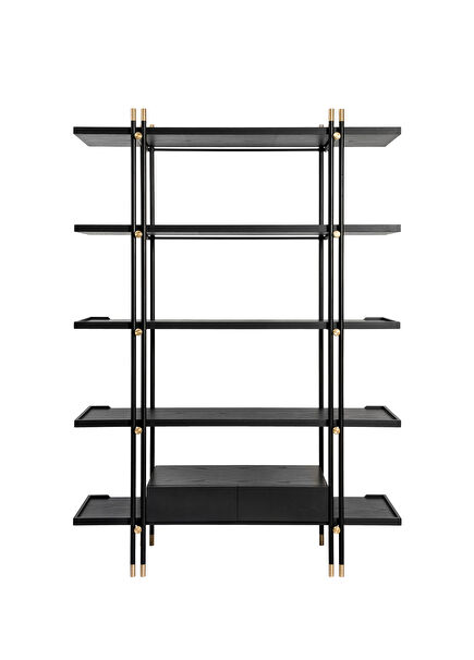 Santiago II Siyah Meşe Kitaplık