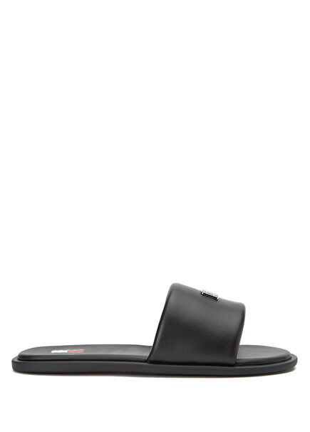 Black Women's Leather Slippers