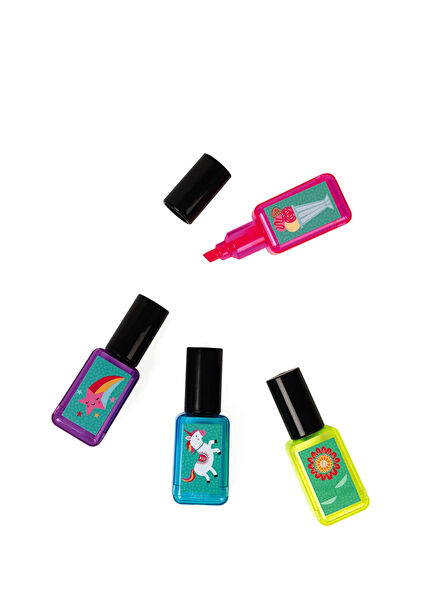 Unicorn Detaylı 4'lü Fosforlu Kalem Seti