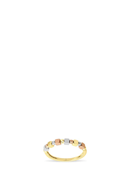 Cube Detailed 14K Gold Women's Ring
