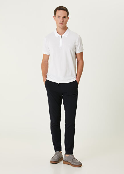 Dark Navy Ruffled Trousers