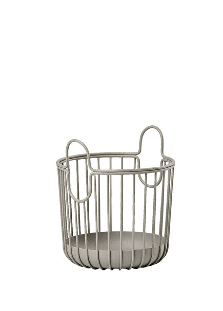 Inu Taupe Brown Steel Wire Table Top Basket