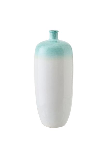 MINI GREEN WHITE FLOOR CERAMIC SMALL VASE